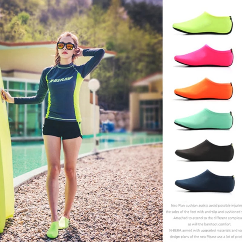Snorkel Dry Top - ถุงเท้าชายหาดอเนกประสงค์สำหรับกิจกรรมกลางแจ้ง ถุงเท้ากันลื่นสำหรับว่ายน้ำ ดำน้ำตื้น - อุปกรณ์ชายหาด
