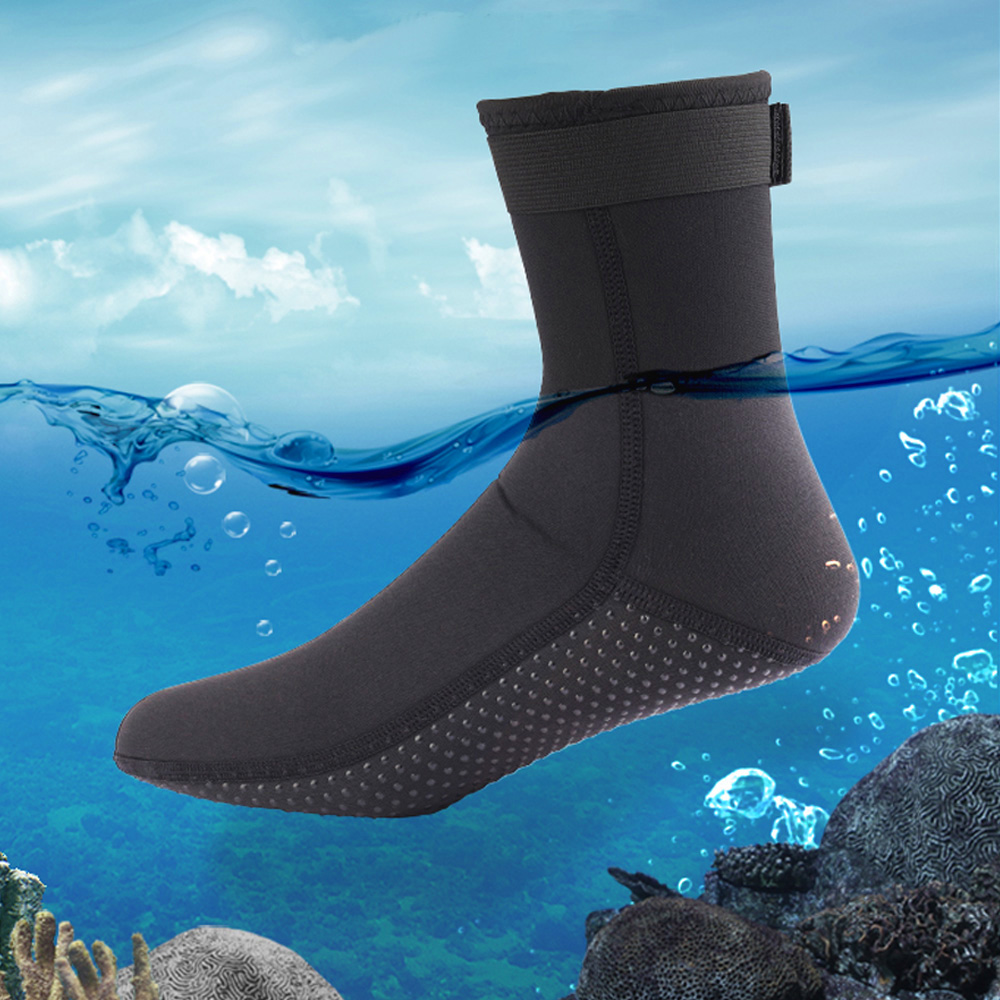 Snorkel Dry Top - 3 มม.และ 5 มม.ถุงเท้าดําน้ํา Neoprene ลื่นผู้ใหญ่