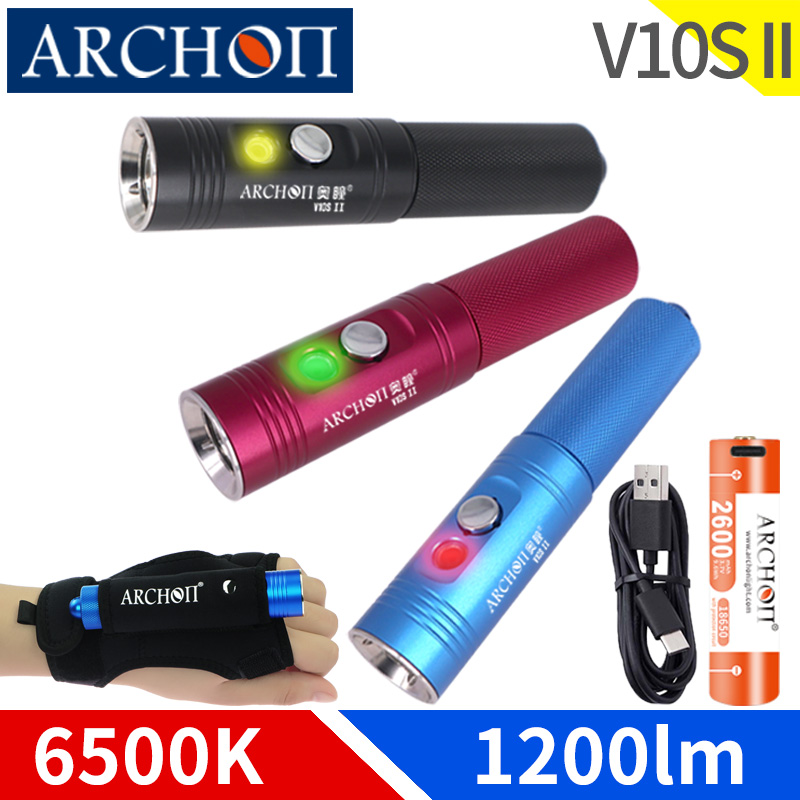 Underwater Flashlight - Archon V10s II Scuba ไฟฉายดำน้ำใต้น้ำแบบพกพา1200 Lumen