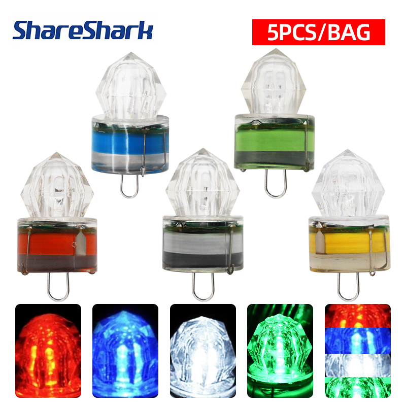 Underwater Flashlight - ไฟตกปลา LED ShareShark 5 ชิ้น รูปทรงเพชร