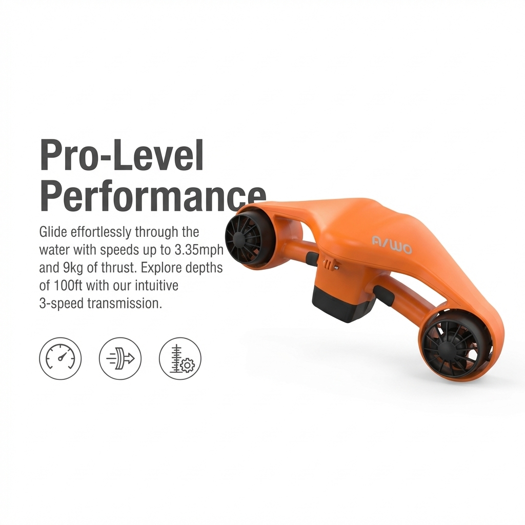 สกู๊ตเตอร์ไฟฟ้าใต้น้ำ 30 เมตร  - Snorkel Dry Top บทวิจารณ์และราคา