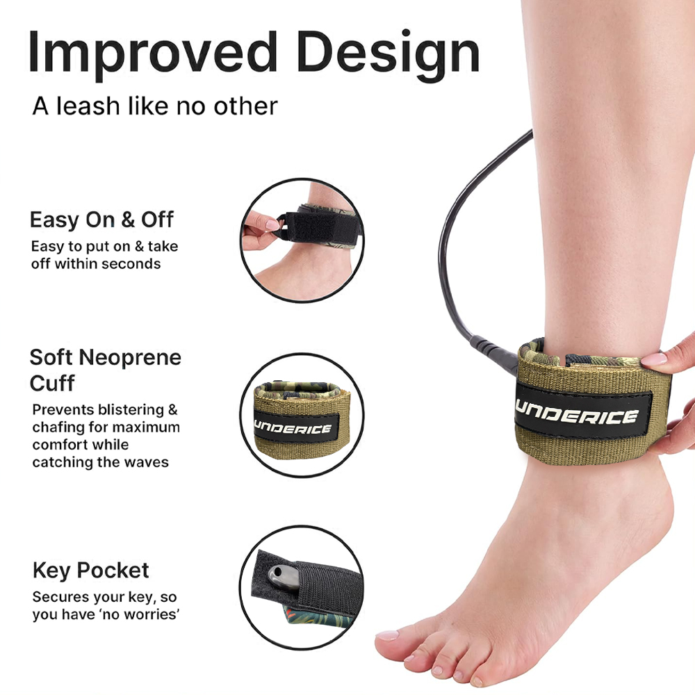 สายรัดข้อเท้าสำหรับกระดานโต้คล - Stand Up Paddle Leash บทวิจารณ์และราคา