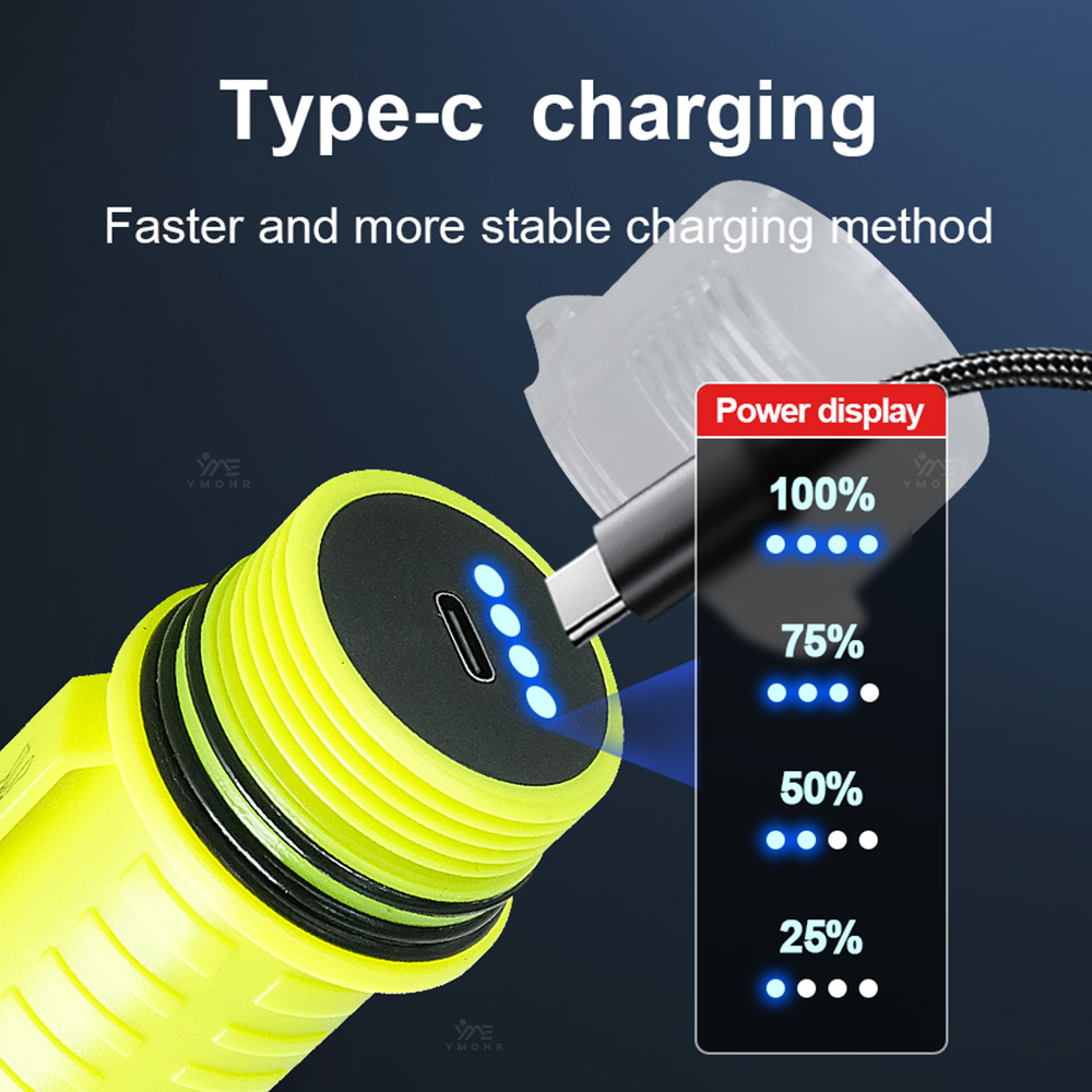 ใหม่แบบพกพา LED ไฟฉายดำน้ำมืออ - Underwater Flashlight บทวิจารณ์และราคา