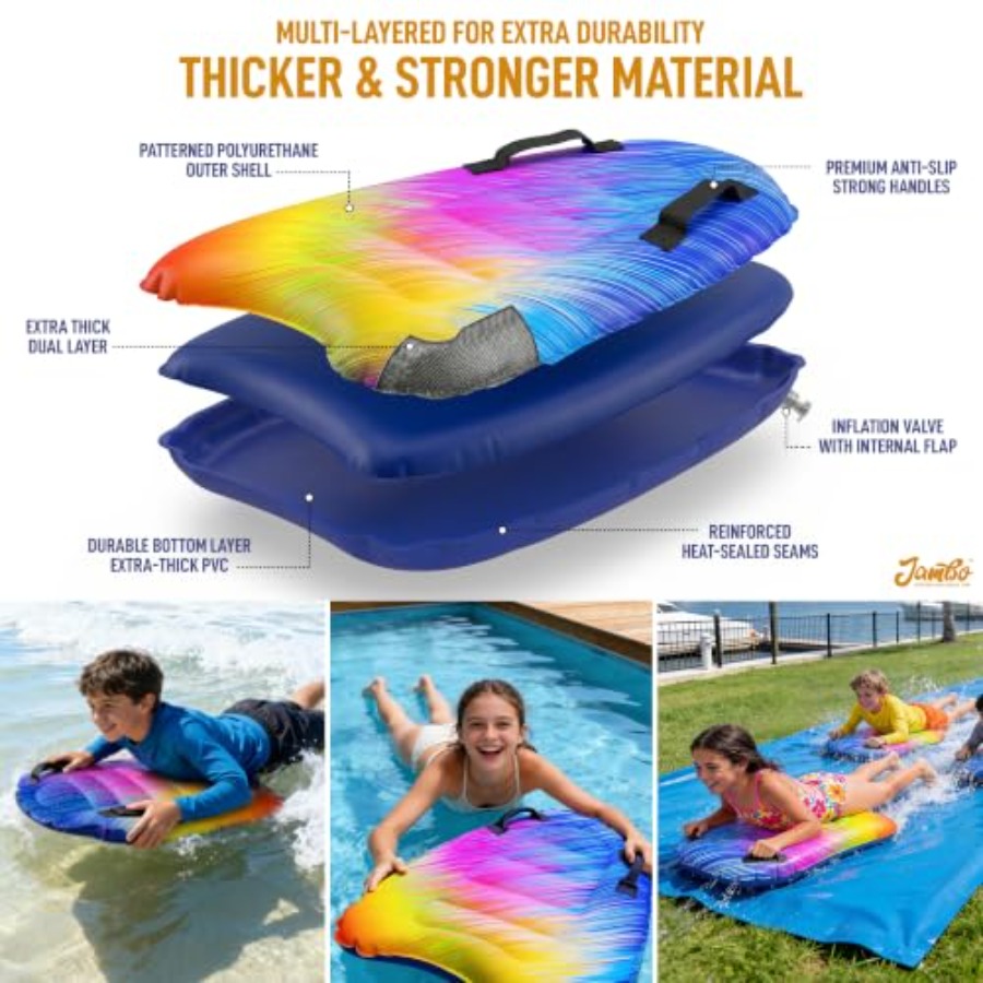 ชุดบอร์ดโต้คลื่นเป่าลม 4 ชิ้น  - Bodyboard Boogie Board บทวิจารณ์และราคา