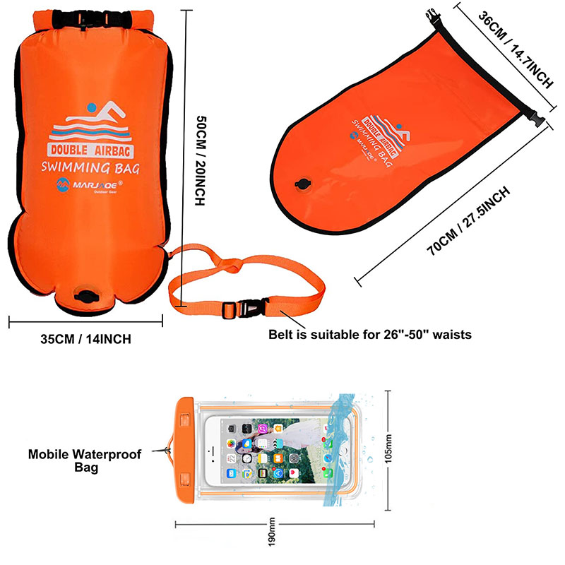 20L กระเป๋ากันน้ำเป่าลมลอยน้ำไ - Swim Buoy Open Water บทวิจารณ์และราคา